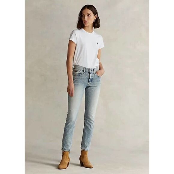 NEW‎ Polo Ralph Lauren Callen High-Rise Slim Jeans Sz 31R - Picture 1 of 11